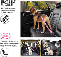SlowTon Dog Car Seat Belt - Pink / 35.5in- 1 Pack - image 3