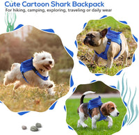 Dog Backpack Harness, No-Pull Dog Backpack with D-Ring, Frog, M - Blue Shark / 6.4"L x 5.1"W x 2.2"H - image 3