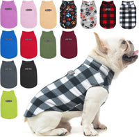 Dog Fleece Vest Sweater Winter Jacket for Small and Medium Large Dogs - Large / WHITE BUFFALO PLAID