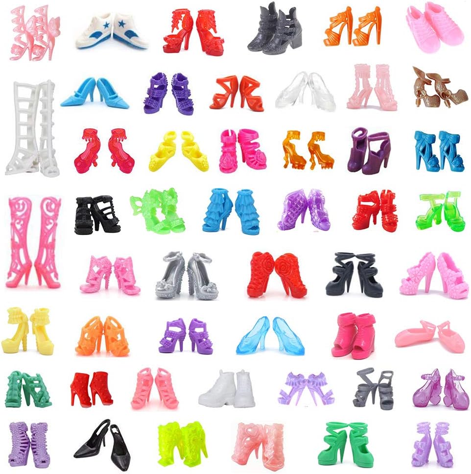 50Pairs Doll Shoes Replacement Different Assorted Colors Doll Flat - Doll Shoes
