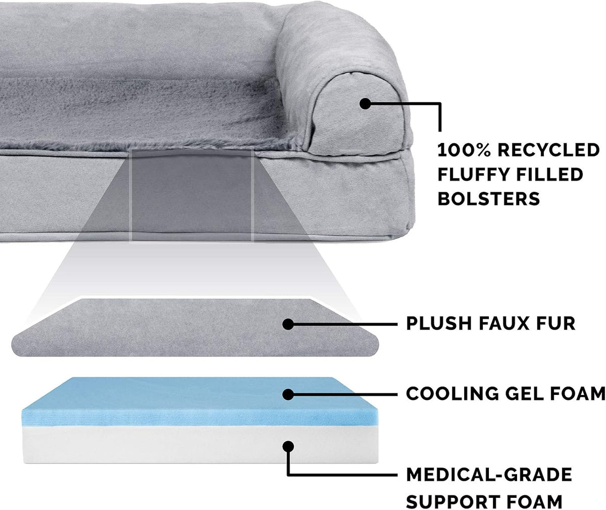 FurHaven Orthopedic Dog Bed for Large Dogs - Jumbo Plus / Gray - image 3