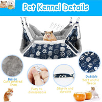 2 Layers Pet Rat Hammock, Double Sided Warm Flece & Linen Hammock for Cage, Hamster Guinea Pig - image 2
