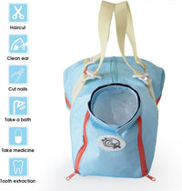 Cinf Cat Restraint Grooming Bag - M Size–Fits most adult cats (8–12 lbs) / Sky Blue Citrus - image 3
