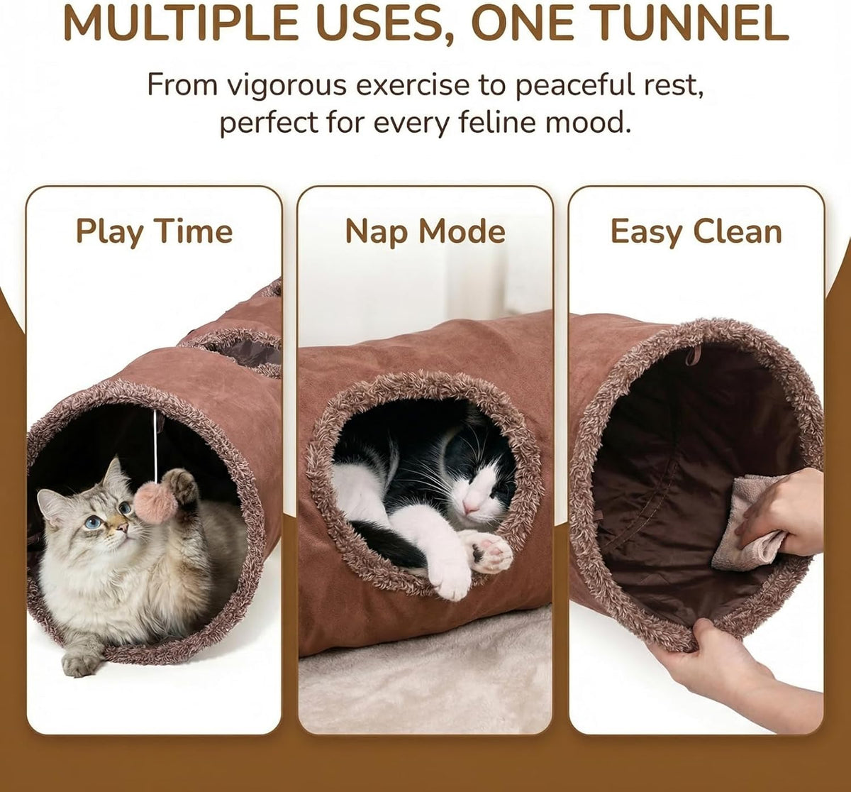 51"x 12" Collasiple Cat Play Tunnel, Cats Tubes and Tunnels - image 4