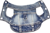 Puppy Clothes for Small Dogs Boy,Classic Western Denim Dog Coat,Dog Jeans Jacket with Leash D-Ring,Pet Cat Costumes,Cooling Harness Vest for Walking (Blue, XX-Large)