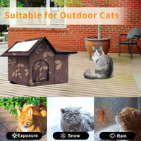 Outdoor Cat House Weatherproof, Large Feral Cat House for Winter - Maple Brown / 17" x 13" x 15" - image 4