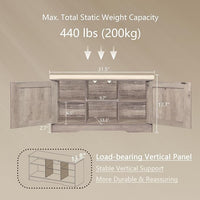 DINZI LVJ Shoe Bench, Entryway Storage Bench with Doors, Cushion, 2-Tier Shoe Rack with 6-Cubby, 31.5”L x 13.8”W Shoe Organizer Cabinet, Adjustable Shelf, Living Room, Bedroom, Greige