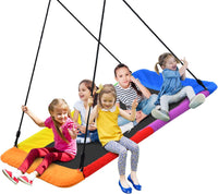 Trekassy 700lbs 60" Large Rectangle Platform Tree Swing for Kids - Rainbow