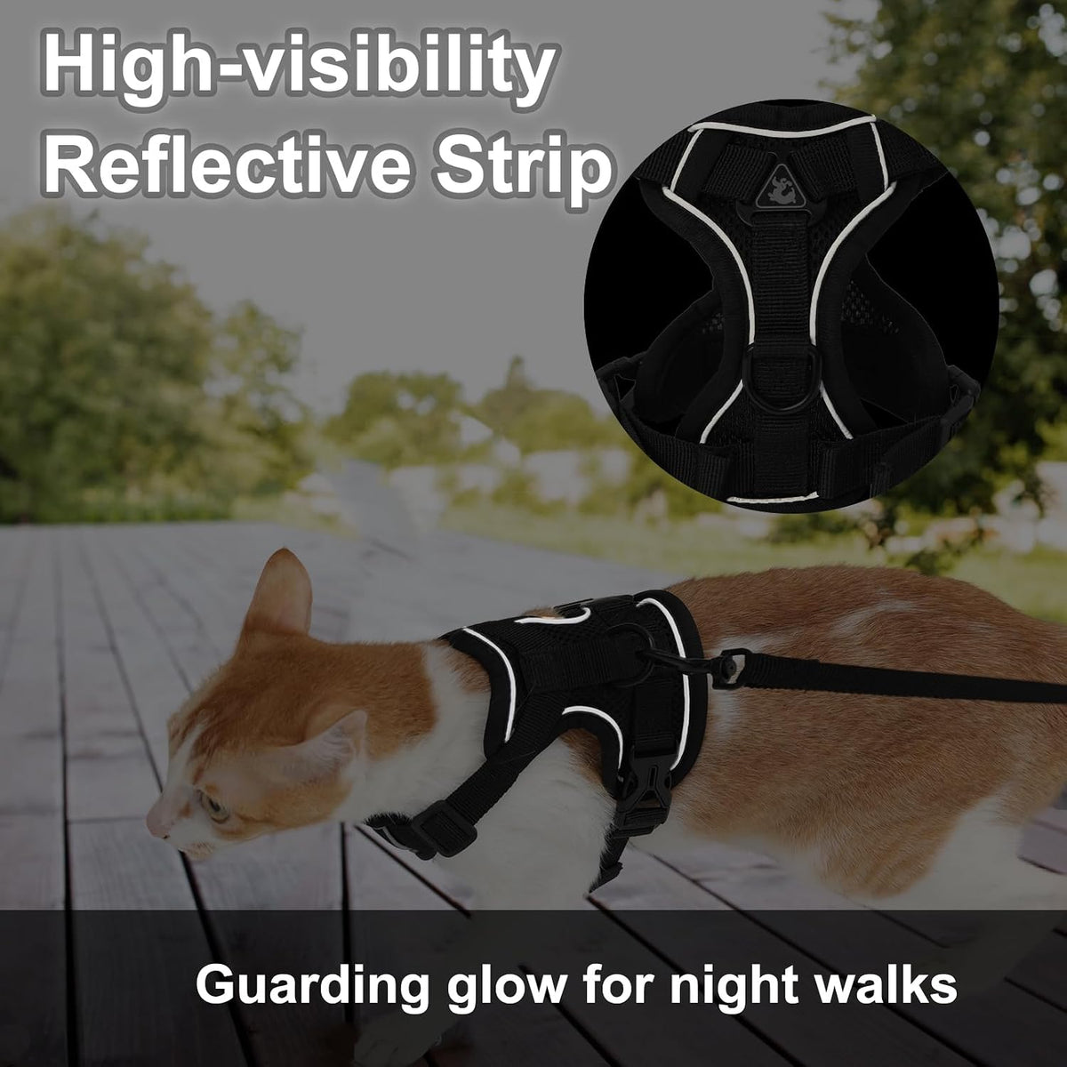 Cat Harness and Leash, Reflective Cat Harness Escape Proof for Walking, Adjustable Kitten Harness - X-Large / Turquoise - image 3