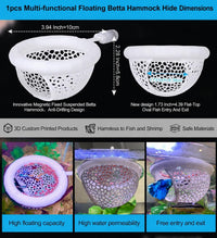 2pcs Wood Fish Feeding Ring for Aquarium，Floating Betta Hammock - Solid White / 1pcs big magnetic version - image 2
