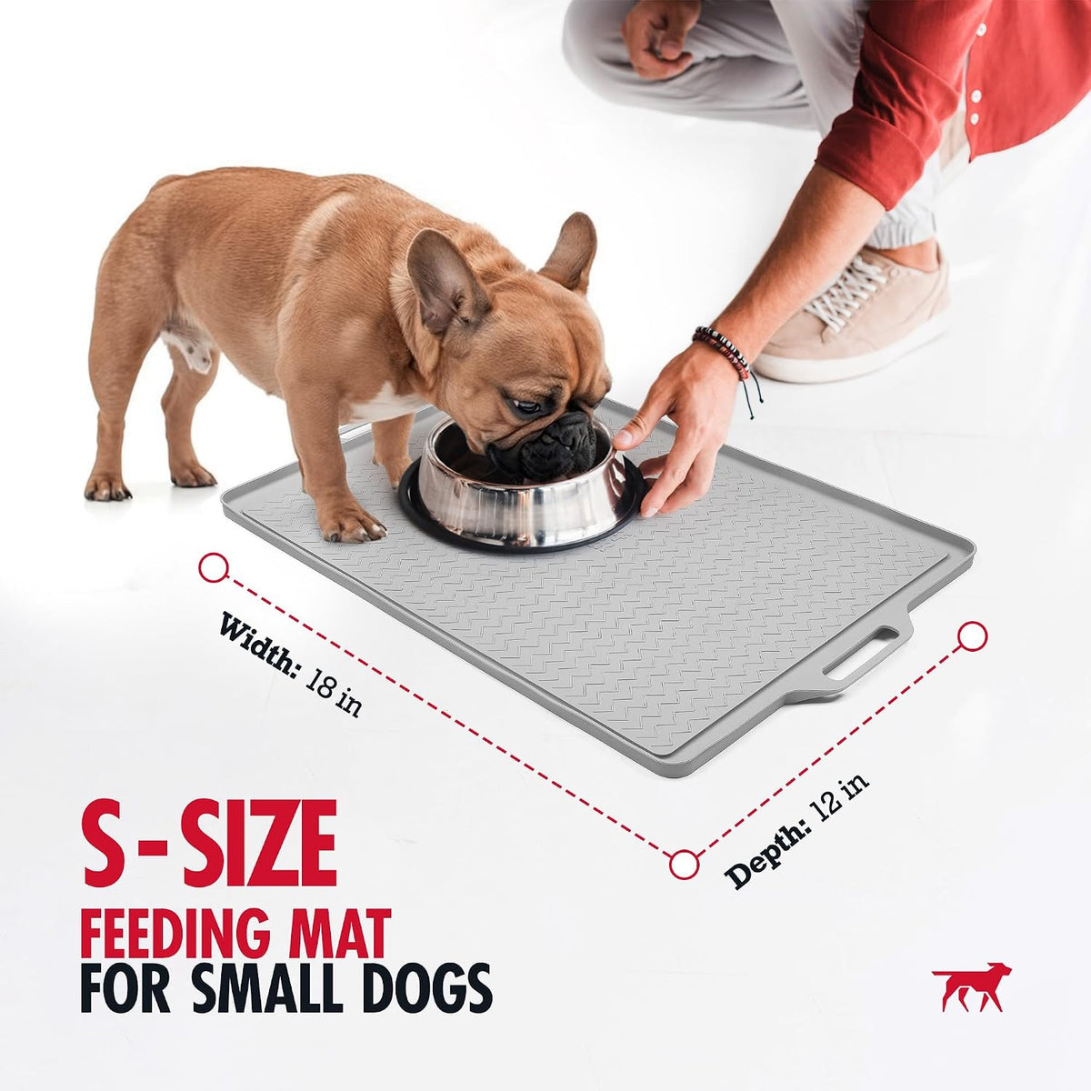 Tuff Pupper 36x24 XXL Dog Feeding Mat for Food and Water - Gray / Small - 18" x 12" - image 2