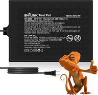 BN-LINK Reptile Heat Pad 6"X8" 8W for 10-20gal Under Tank Terrarium - 6" X 8"