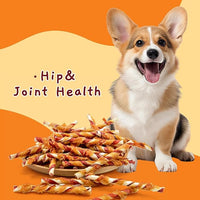 Jungle Calling Dog Treats, Natural Chicken Wrapped Rawhide Sticks, Grain-Free Training Rewards Chews for Small and Medium Puppy,10.6oz