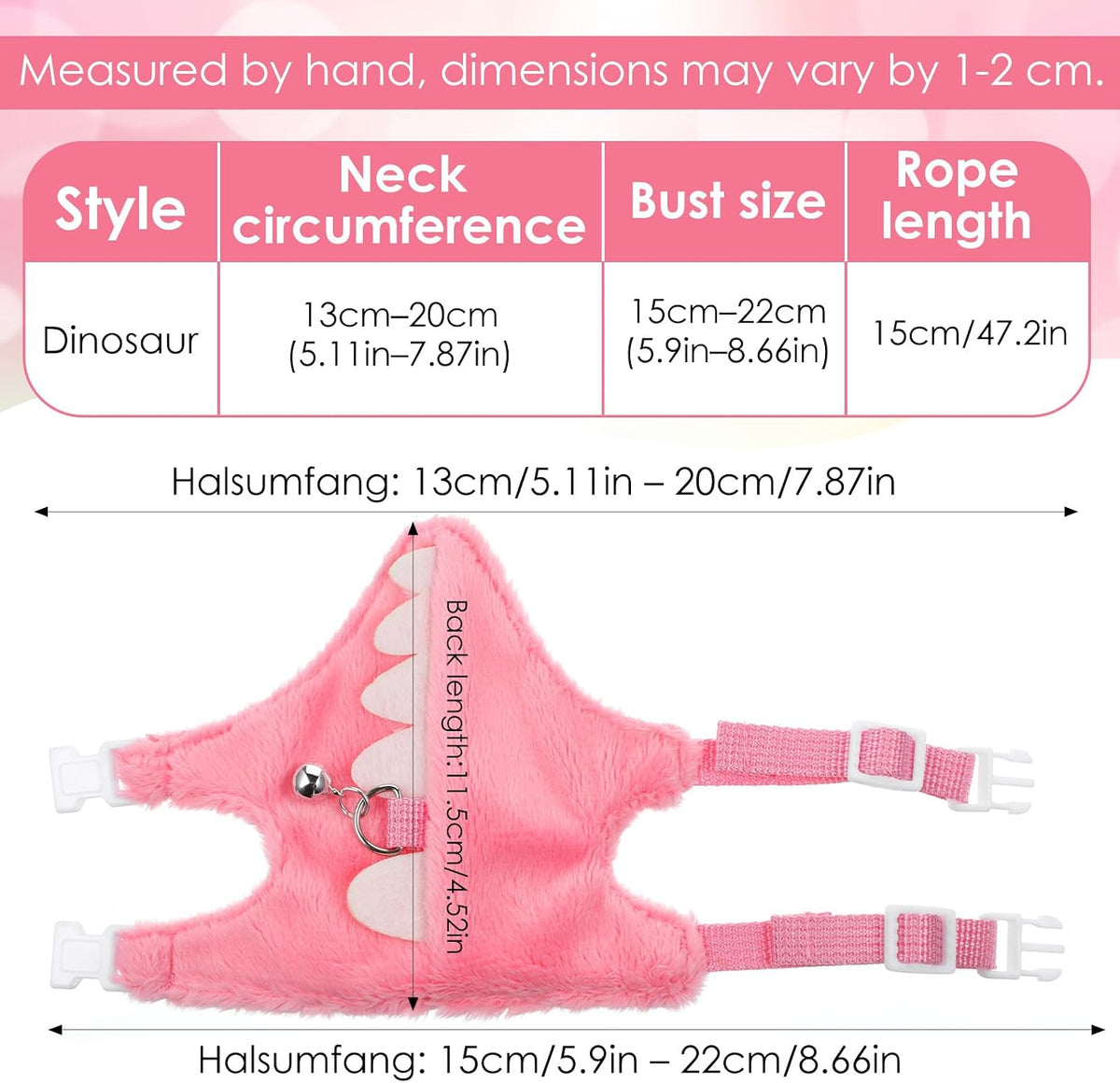 Ferret Harness and Leash Set Small Animals Vest Harness with Safe - Pink - image 2