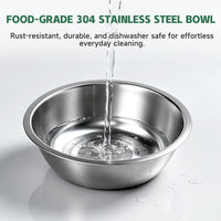 Elevated Tilted Cat Food Bowls with Mat - Natural - image 2