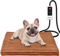 BurgeonNest Cat Heating Pad, Indoor Heated Cat Bed - Brown / L: 28 x 20 inches