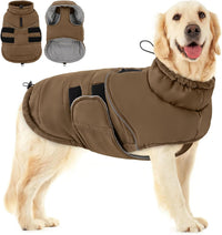 Dog Winter Jacket, Dog Windproof Reflective Jacket for Golden Retriever – Essentials for Dogs - Brown / XX-Large