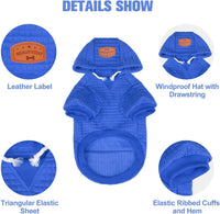 Small Dog Hoodie,Warm Winter Dog Sweater with Pocket & Leash Hole – Essentials for Dogs - Blue / M/L (Back: 18",Chest: 25", Neck: 15") - image 4
