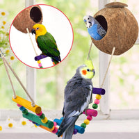 KATUMO Bird Toys, Parakeet Swing Parrot Ladder Cockatiel Perch Conure Hanging Bell Toys - Colored ladder set (8 IN 1) - image 3