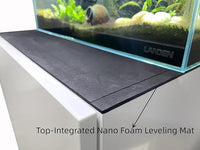 LANDEN Aquarium Wooden Stand and Cabinet for up to 16 Gal Tank, Fish Reptile Sea Salt WaterTank Stand, Nano Foam Leveling Mat Included, W23.6xD11.8xH31.5 in, Wooden Matte White Painted(Stand Only)