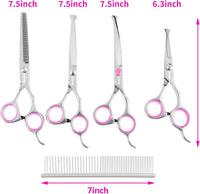 Dog Grooming Scissors with Safety Round Tips Stainless Steel – Essentials for Dogs - Pink - image 3
