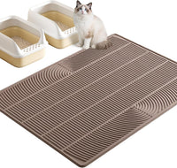XXL Cat Litter Mat, Large Silicone Waterproof Mat - 1 Count (Pack of 1) / Brown
