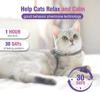 Calming Collar for Cats 4 Pack - Adjustable Soother - Anxiety Relief - Stress Pheromone Collar - Comfort Cat Calm Collars - Lasts 30 Days
