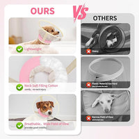 Soft Dog Cone Collar to Stop Licking-Adjustable Comfortable Mesh Recovery Collar After Surgery for Small or Miniature Dogs, Alternative to Plastic Elizabethan Collars for Neuter Incision Care (Pink,L)