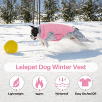 Lelepet Reversible Dog Coat Windproof Dog Jacket Lightweight Puffer - Extra Small / Pink - image 4