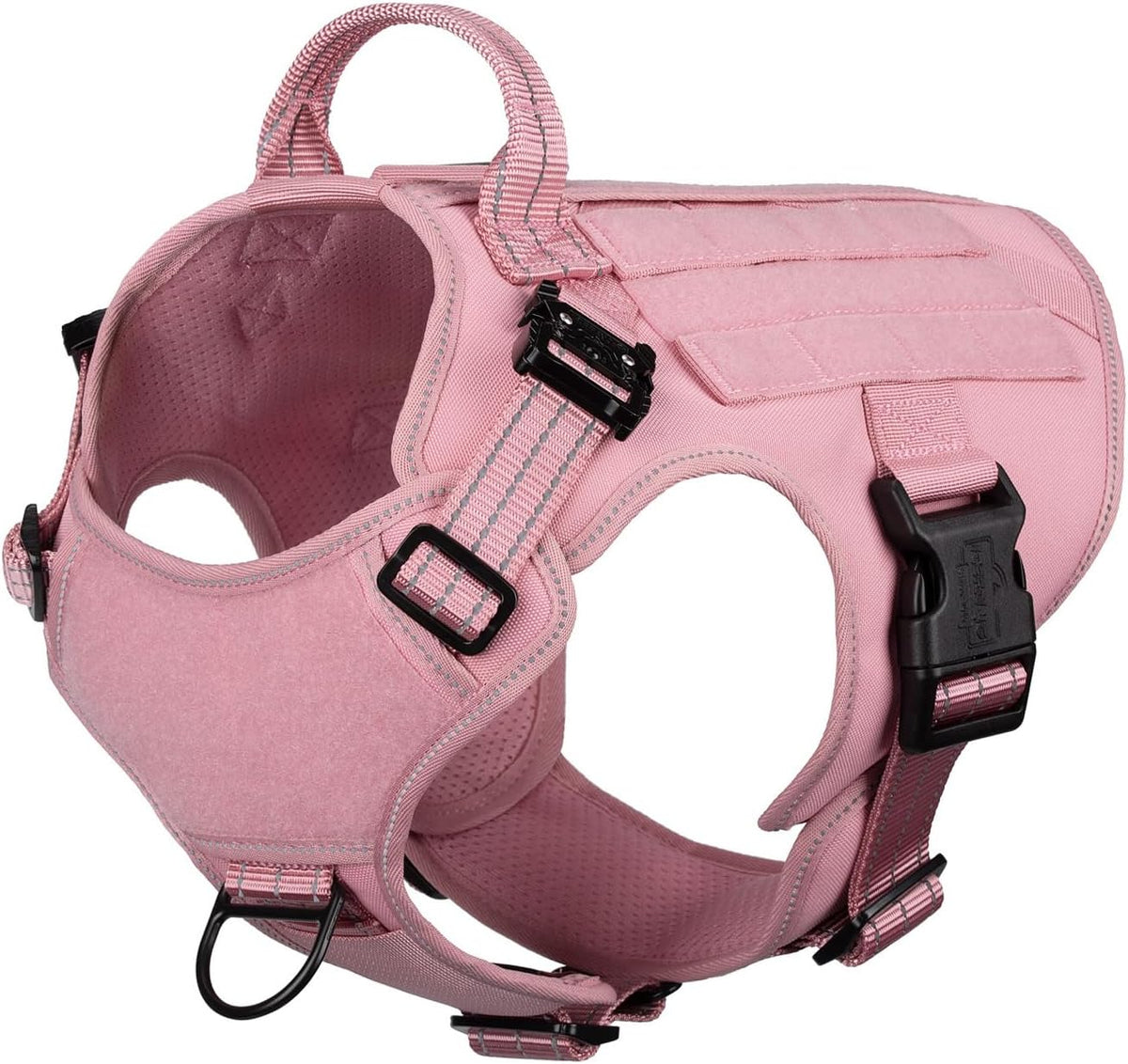 Tactical Dog Harness for Large Dogs, Reflective No Pull Dog Vest - Small (Pack of 1) / Pink