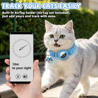PUPTECK Halloween Cat Collar Breakaway with Bells, Kitten Outfit – Essentials for Cats - Cornflower Blue / NECK (7.87"-11.8") - image 3