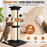 Cat Scratching Post 33 Inch for Indoor Cats - Black - image 4