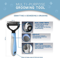 Deshedding Dog Brush, Undercoat Rake for Cats & Dogs - Blue(Rake + Glove) - image 2