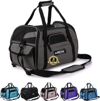 EliteField Soft-Sided Pet Carrier for Cats & Small Dogs – Essentials for Dogs - 17.0"L x 9.0"W x 12.0"H / Charcoal Gray
