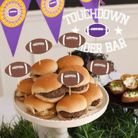 Moitkptt 24 glitter football player cupcake toppers - view 14