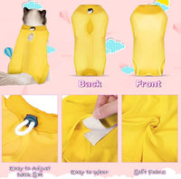 Nuanchu 3 Pieces Cat Recovery Suit Kitten Recovery Suit E-Collar Alternative for Cats and Dogs Abdominal Skin Anti Licking Pajama Clothes Sets(Simple Pattern,Large)