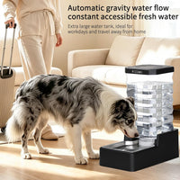 2.4Gallon Dog Water Bowl Dispenser for Dogs:Leak Resistant Waterer – Essentials for Dogs - Black with Lid & Filter / 10L - image 3