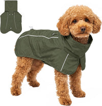 Tuff Pupper Waterproof Dog Raincoat - Woodland Olive / XX-Small (5-10 lbs)