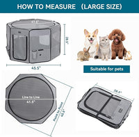 Petsfit Portable Dog Playpen for for Large Dogs/Cat/Rabbit/Chick, with Water Bottle Holder and Carrying Case, for Travel/Indoor/Outdoor Use, Large (45.5"x45.5"x28.5")