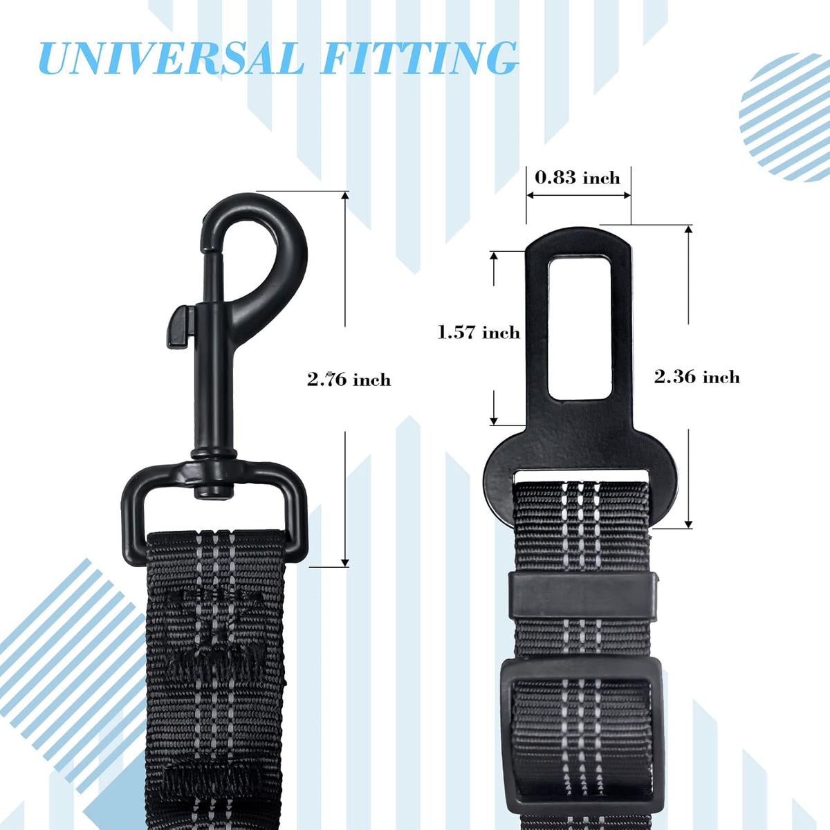 2 Pack Dog Seat Belt Adjustable Dog Car Seatbelts for Vehicle Nylon - Black + Purple - image 2