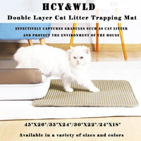 Cat Litter Mat, Honeycomb Double Layer Litter Trapping Mat – Daily Care for Cats - Beige / 30x22 Inches - image 2