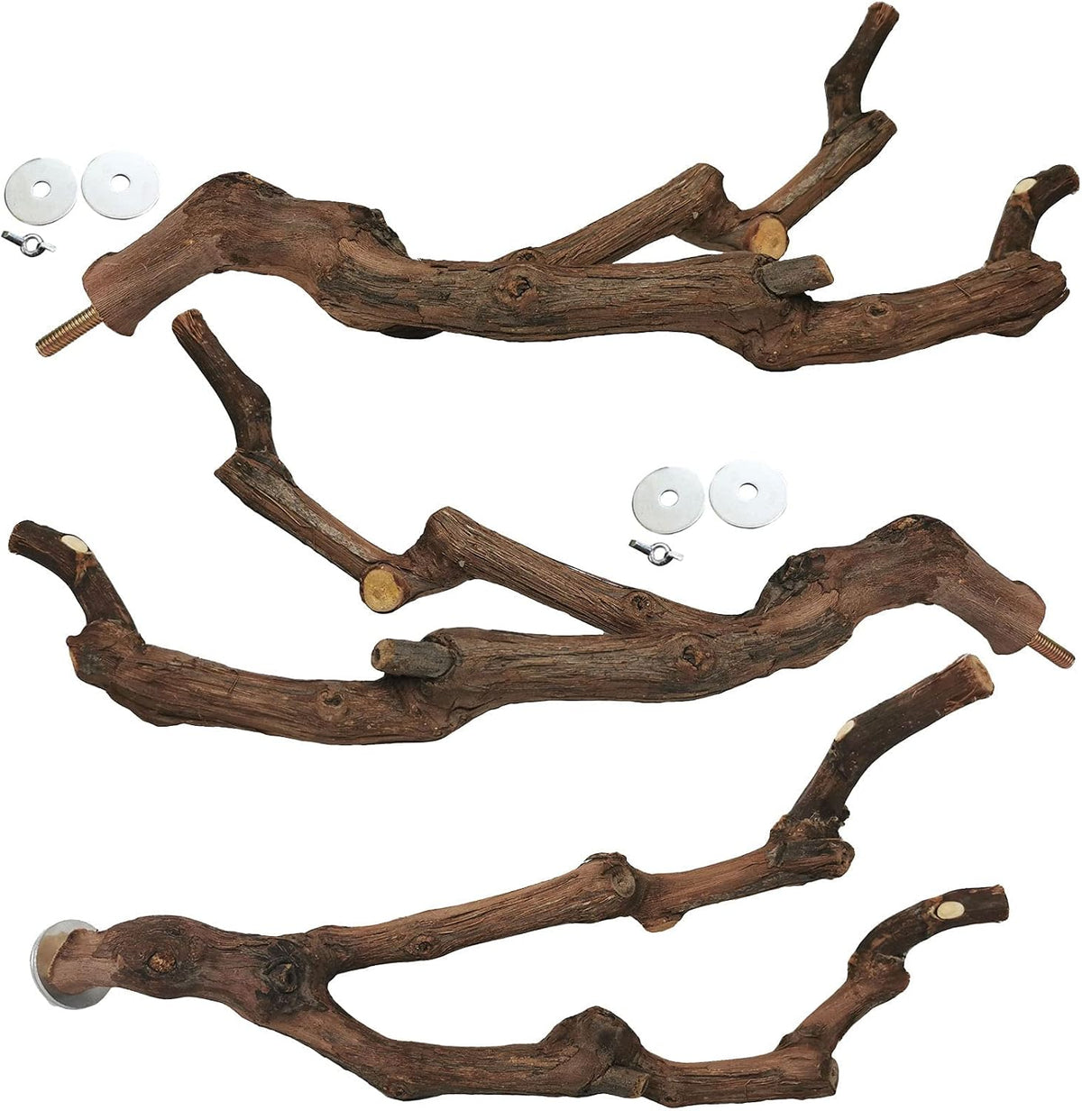 Natural Parrot Perch Bird Stand Pole Wild Grape Stick Paw Grinding - Wild Grape Stick 3 Pcs