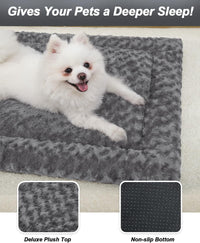 Exsnugy Washable Dog Bed Mat Medium Size Fluffy Pet Crate Pad 36x23 – Essentials for Dogs - Grey / 36.00" x 23.00" x 1.50" - image 2