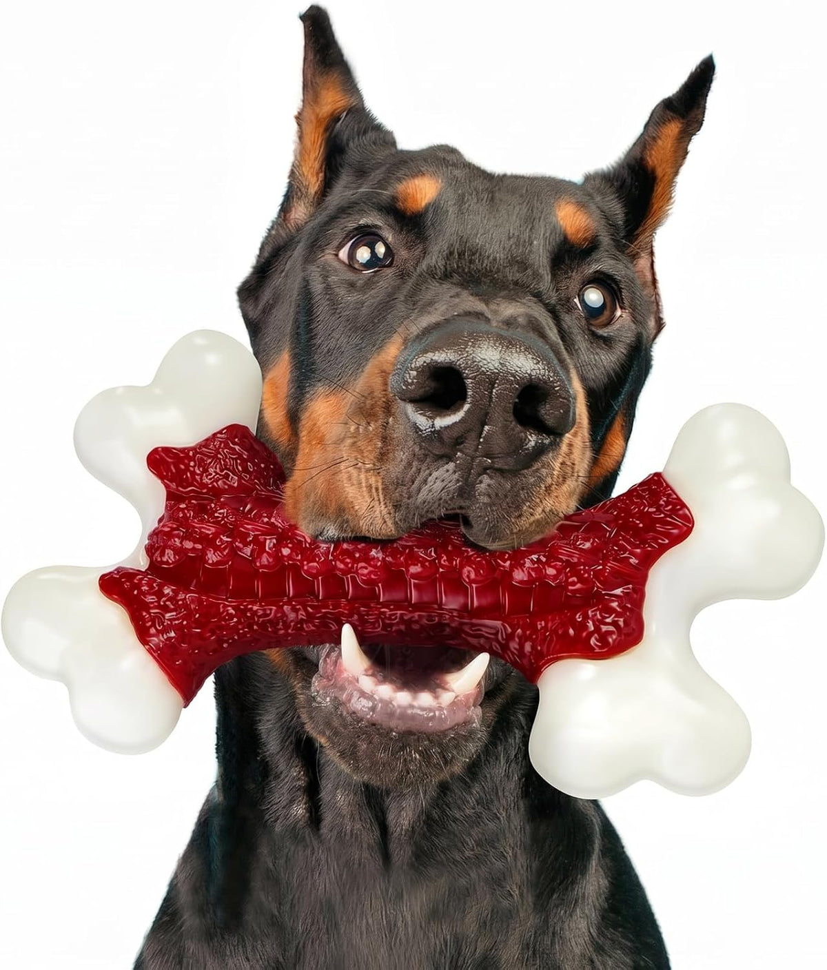 Kseroo Tough Dog Chew Toys for Aggressive Chewers 20-90lbs, Red – Essentials for Dogs - 1PC-Beef-Red