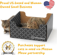 Hide & Scratch Cardboard Cat Scratcher Box & Bed Dark Grey Diamond Pad – Essentials for Cats - Dark Grey - image 4