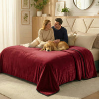 Paw Buddies Waterproof Blanket King Size 80"x90" for Dogs, Pets - Burgundy - image 2