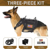 Forestpaw Tactical Dog Harness for Medium Dogs, Service Dog Vest - S:Chest 17-25",Fit 20-35lbs / Black - image 2