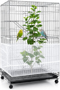 Bird Cage Net Cover Seed Catcher - White / 118 x 15 Inch/ 300 x 37 cm