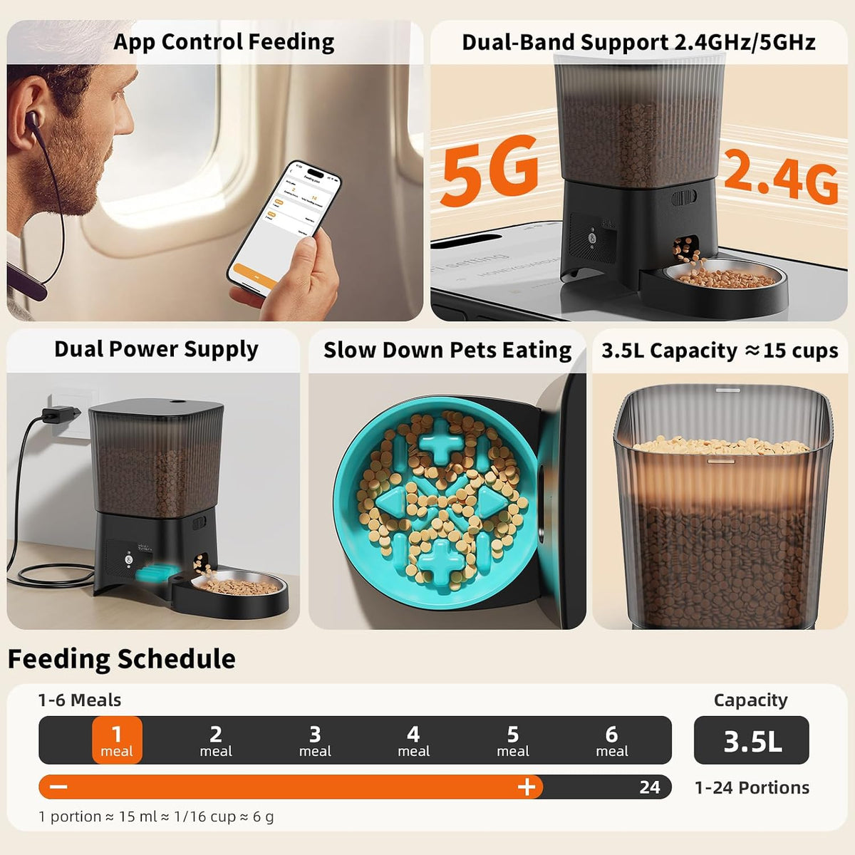 HoneyGuaridan Automatic Cat Feeder for 2 Cats - S25 - image 4