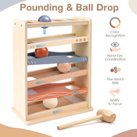 Vanplay Montessori Ball Drop Toys for 1 2 Year Old Boy Girls Birthday - Beige - image 3